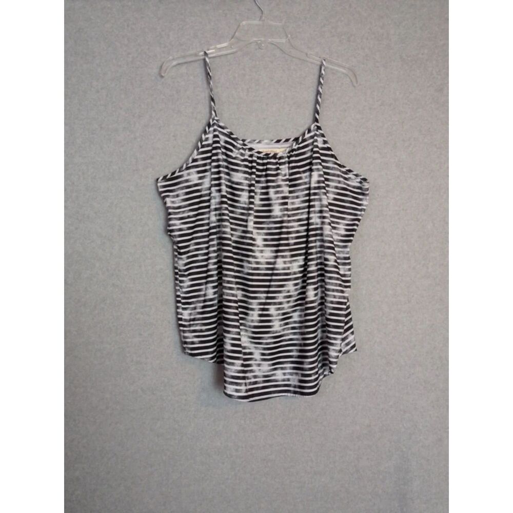 Faded Glory Black White Stripe Polyester Tank XXL